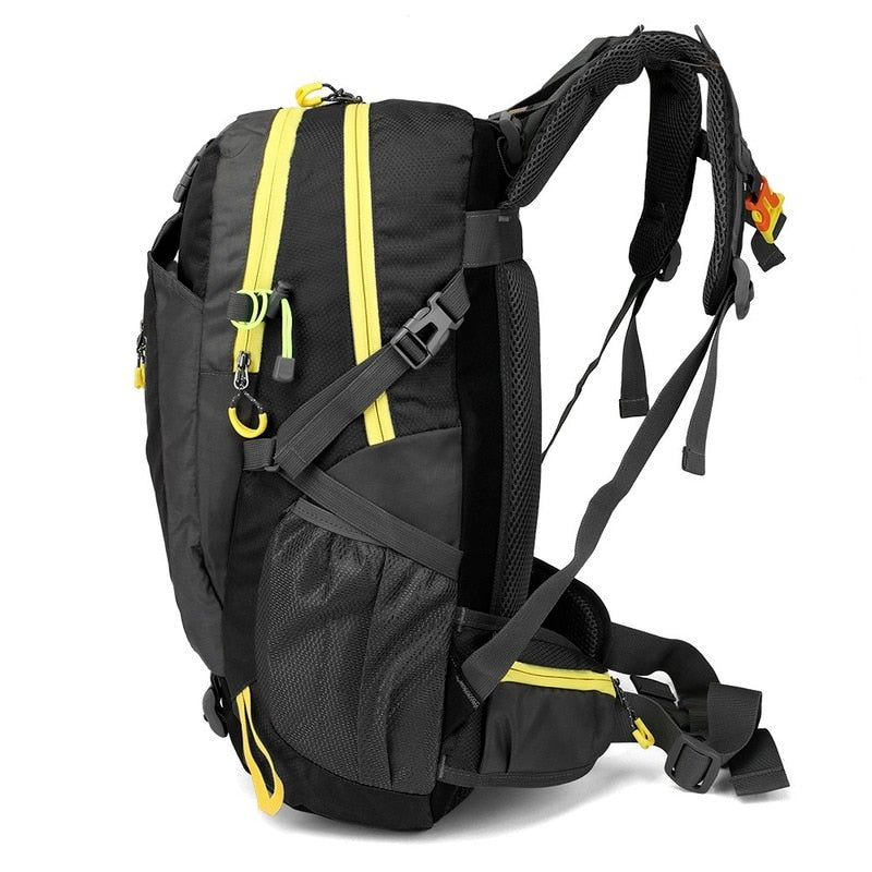 Mochila de escalada à prova d'água 40L bolsa ; Ideal para esportes ao ar livre, viagem, acampamento, caminhada,