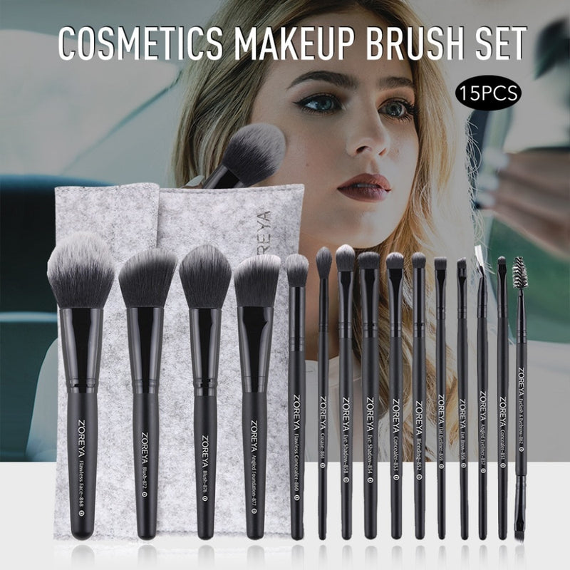 Coleção Pincéis para maquiagem Make Brush - 15 pçs