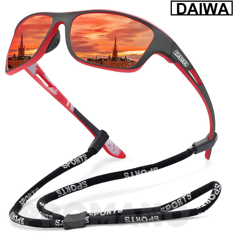 Óculos Dalwa Sport: Óculos de sol masculino, com lentes polarizadas, Proteção de sol UV 400; Ideal para esportes ao ar livre , pescas , passeios.